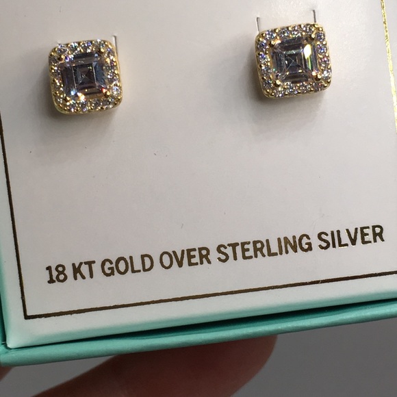 18k yellow gold asscher diamond stud earrings 2 ct - Picture 7 of 8